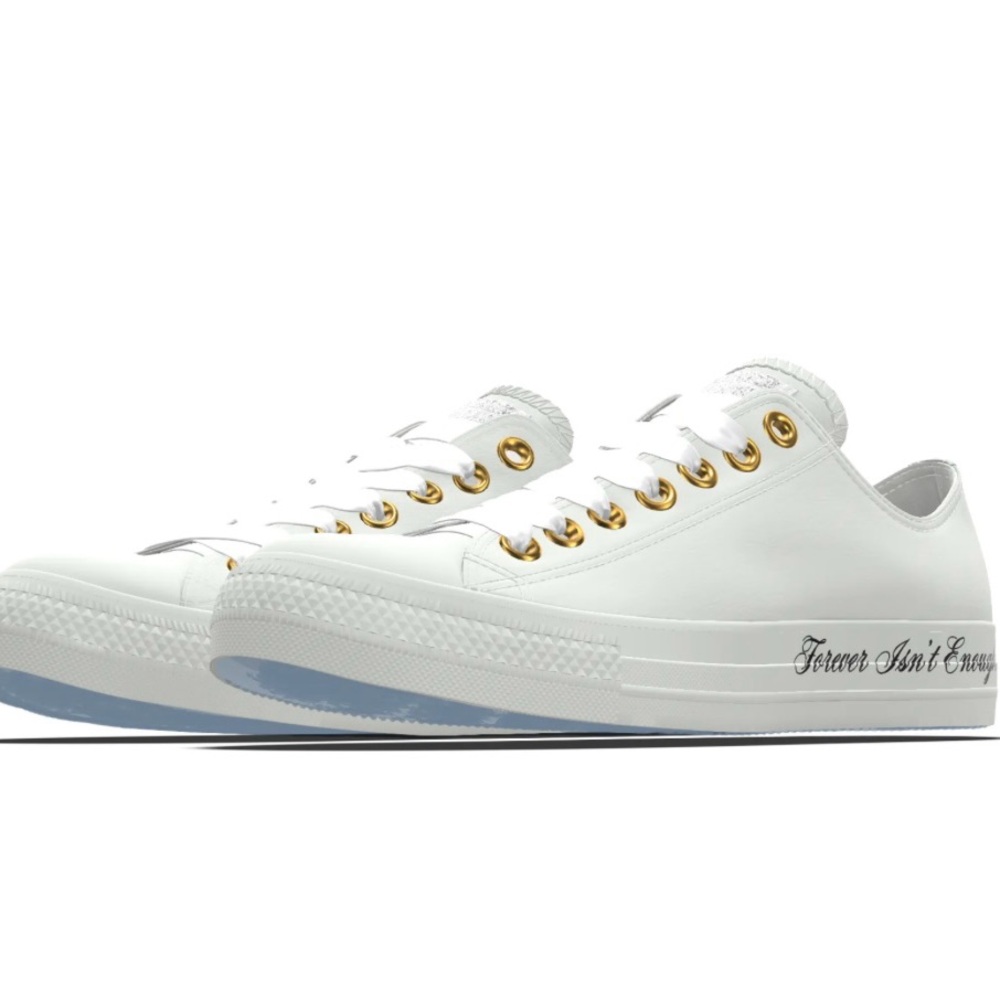 Converse Bridal White Sneakers with Metallic Eyelets